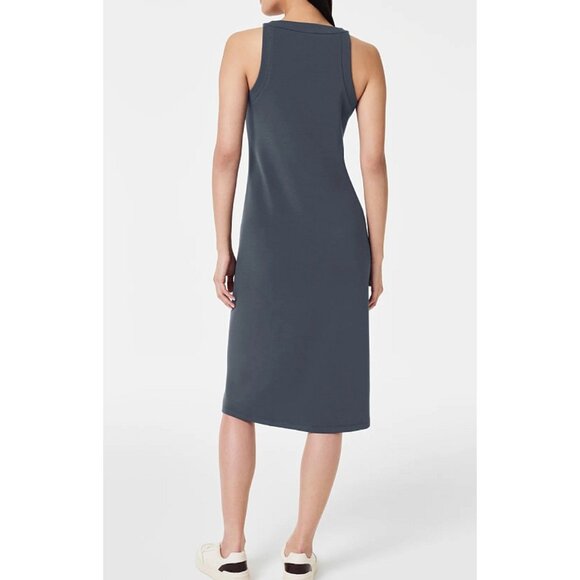 Spanx AirEssentials Tank Midi Dress Dark Storm Blue Sleeveless Soft Traveling S - Picture 5 of 12